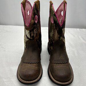 Ariat Fatbaby Women's Western Boots 10B Camo Shaft With Pink Accents Cowgirl Fai